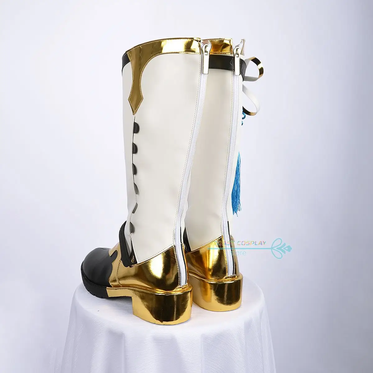 Xingqiu GenshinImpact Cosplay Shoes Anime Game Cos Boots Comic Xingqiu Cosplay Costume Prop Shoes for Con Halloween Party