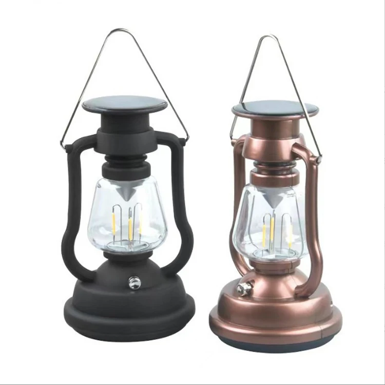 Solar Powered Tungsten Lamp Home Party Camping Decoration Lantern LED Rechargeable Hand Crank Lights with 3 Charging Methods