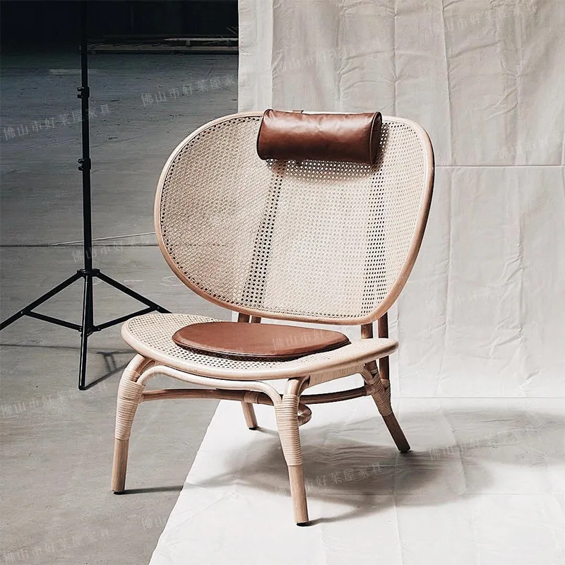 real rattan sofa chair casual balcony living room backrest sofa chair