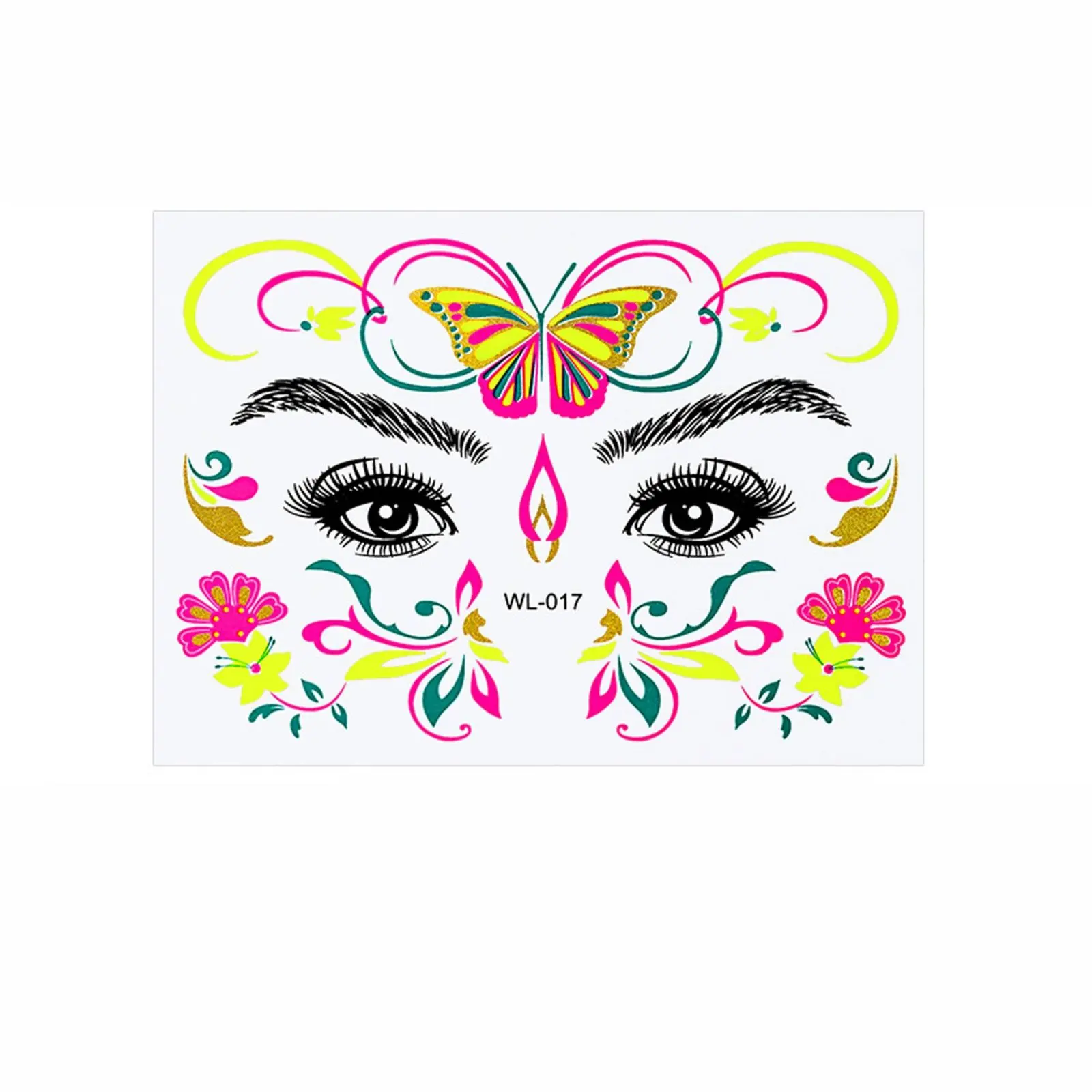 Luminous Radiant Face Stickers, Waterproof, Glow in Low Light, Event Makeup, Nightclub, Temporary Face Decals, Party, Masquerade