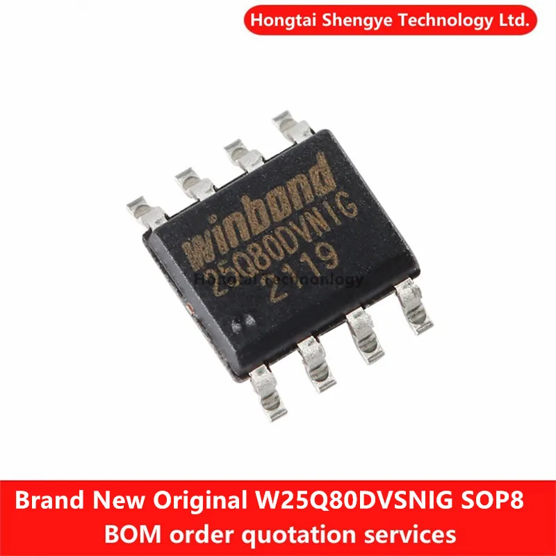 New Original Genuine SMT W25Q80DVSNIG SOIC-8 3V 8M-bit Serial Flash Memory Chip