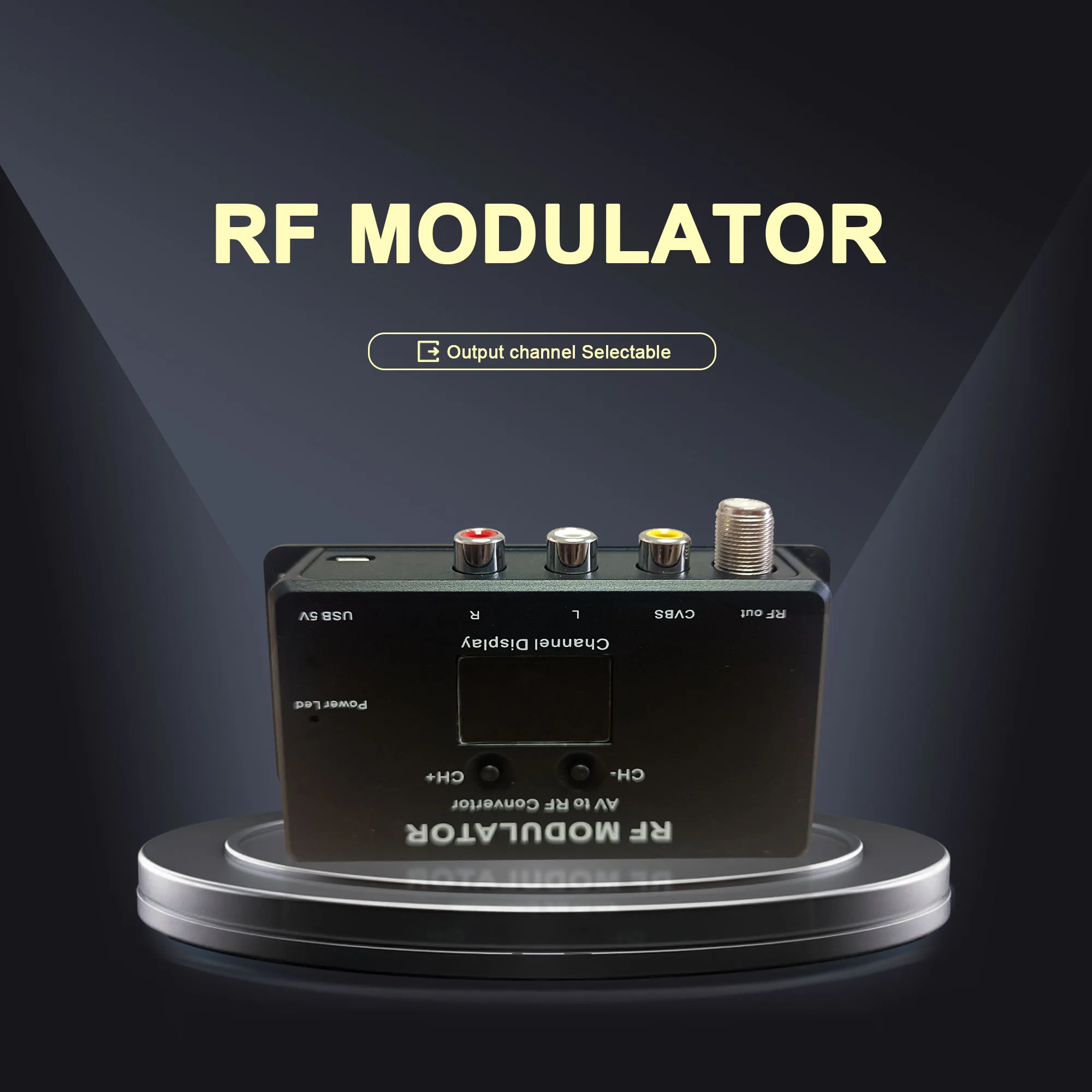 Modulador analógico AV para RF de canal único, programas autoprodutados, misturador de inserção, frequência analógica de TV via cabo ajustável