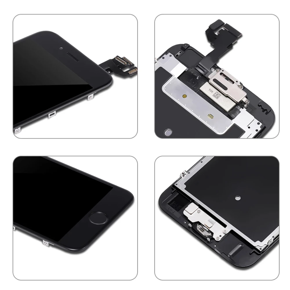 Full Set Screen Lcd Part Replacement For iPhone 6 6s Plus Front Camera Home Button Flex Cable Ear Piece Screws With Bracket