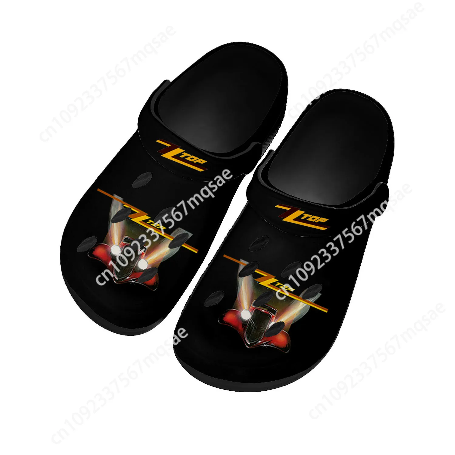 ZZ Top Rock Band Fashion Popular Home Clogs Custom Water Shoes Mens Womens Teenager Shoes Clog Breathable Beach Hole Slippers