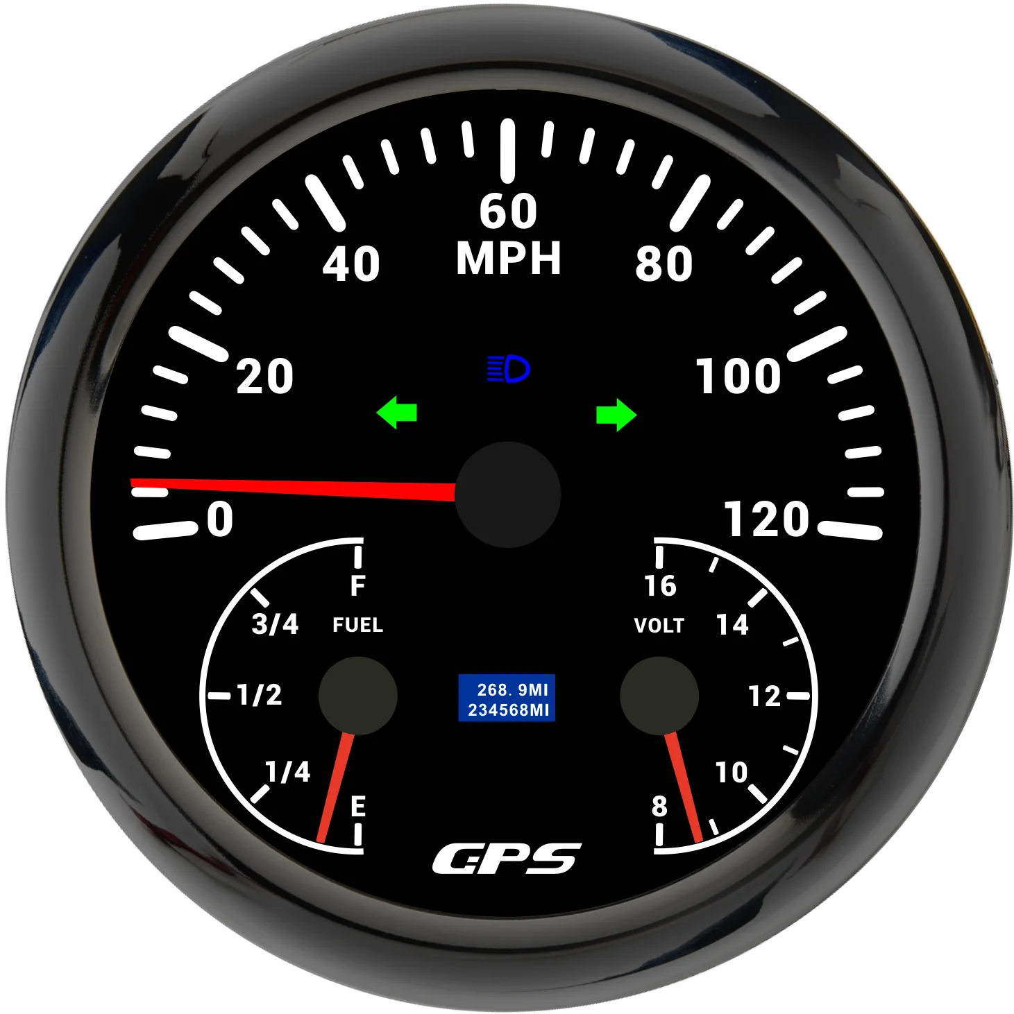 AD 110mm 3 in 1 Gauge 120/200KMH 120MPH GPS Speedometer With Antenna + Fuel Level + Voltmeter 0-190ohm For 12V Car Marine Boat