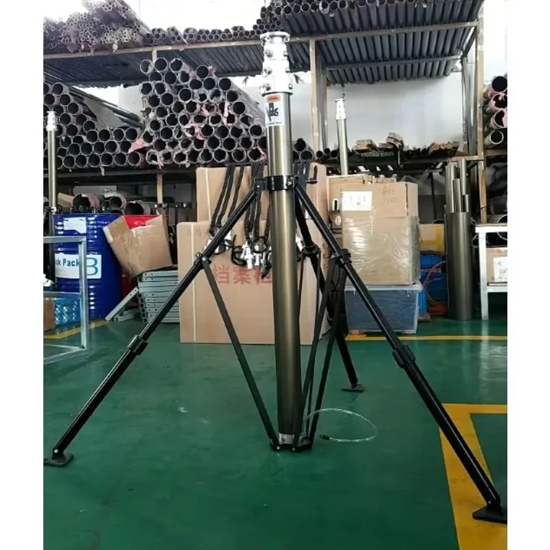 【Best-selling】Portable Telescopic Light Mast 6m 9m Electric and Manual Lifting Pneumatic Type Tripod Stand