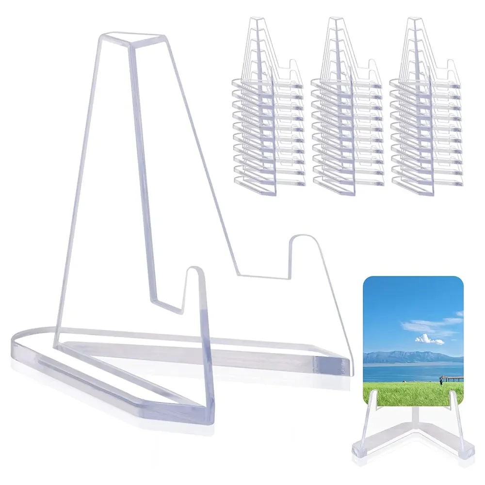 

10Pcs/Set Mini Clear Acrylic Easel Stands Coin Display Easel Holder Baseball Sports Cards Stands Trading Graded Card Easel Stand