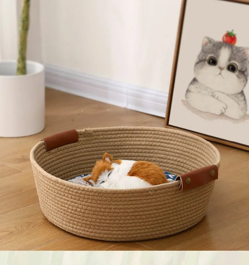 HeMu Cotton Woven Pet Litter Four Seasons Can Be Used Dog Kennel Winter Summer Can Be Removed And Washed Cat Litter Bamboo Mat