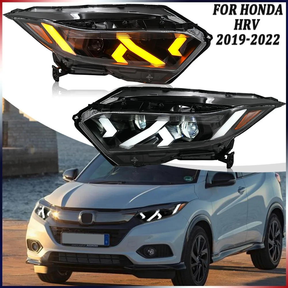 

1 комплект светодиодных фар проектора в сборе для Honda HRV 4-дверный 2019-2022 передняя фара в сборе левый + правый аксессуары для фар