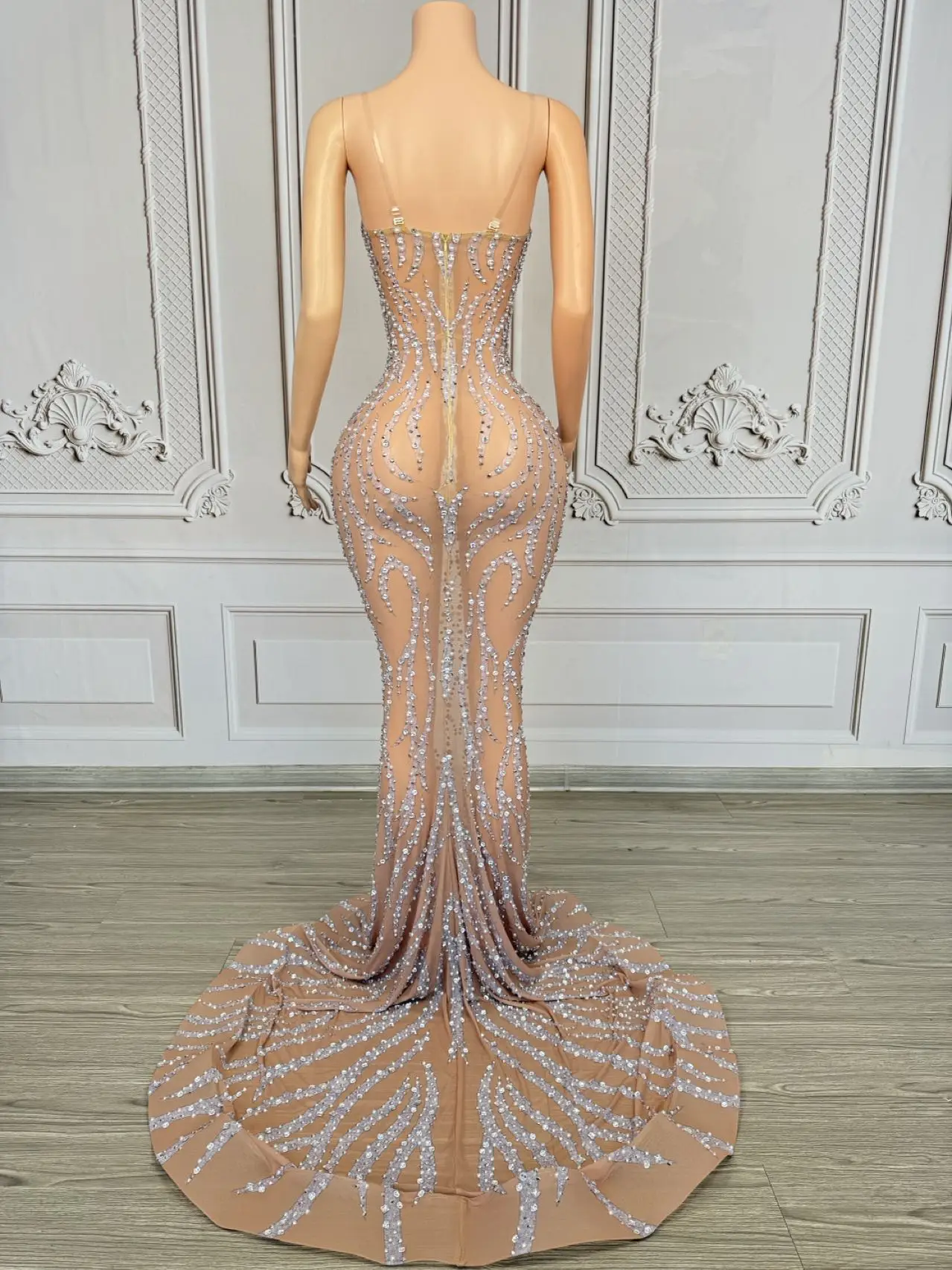 Bazhuayu Vrouwen Speciale Gelegenheid Jurk Bruiloft Verjaardag Avond Feestjurk Luxe Sparkly Vloerlengte Jurk Zanger Koningin Draagt