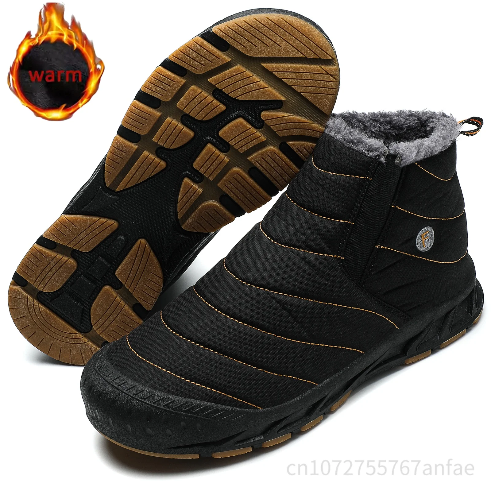 Winter Men's Boots Plush Warm Men Snow Boots Plus Size Waterproof Boots Outdoor Comfortable Men Ankle Boots Winter Men Sneakers