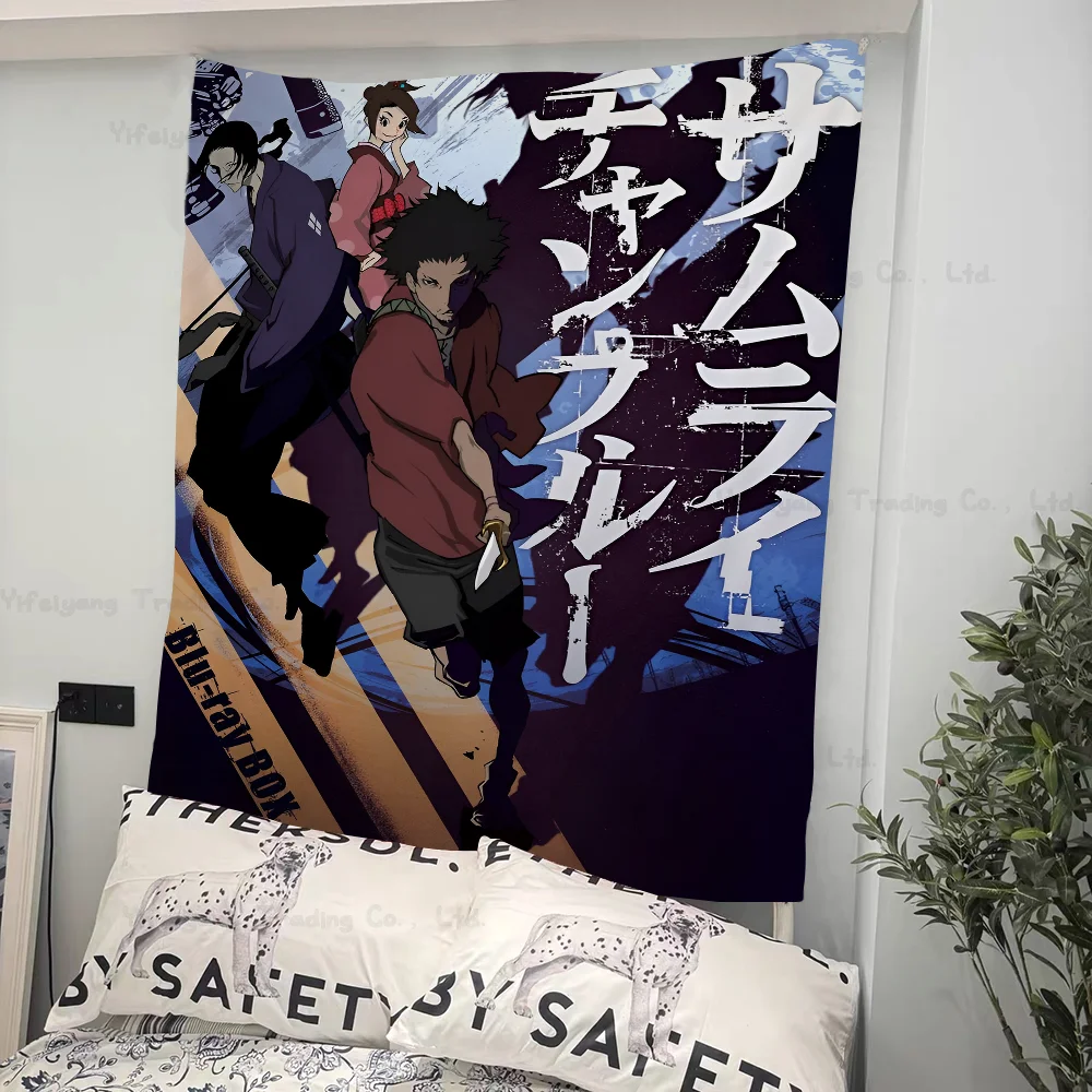 

S-Samurai C-Champloo Anime Tapestry Indian Buddha Wall Decoration Witchcraft Bohemian Hippie Wall Hanging Sheets