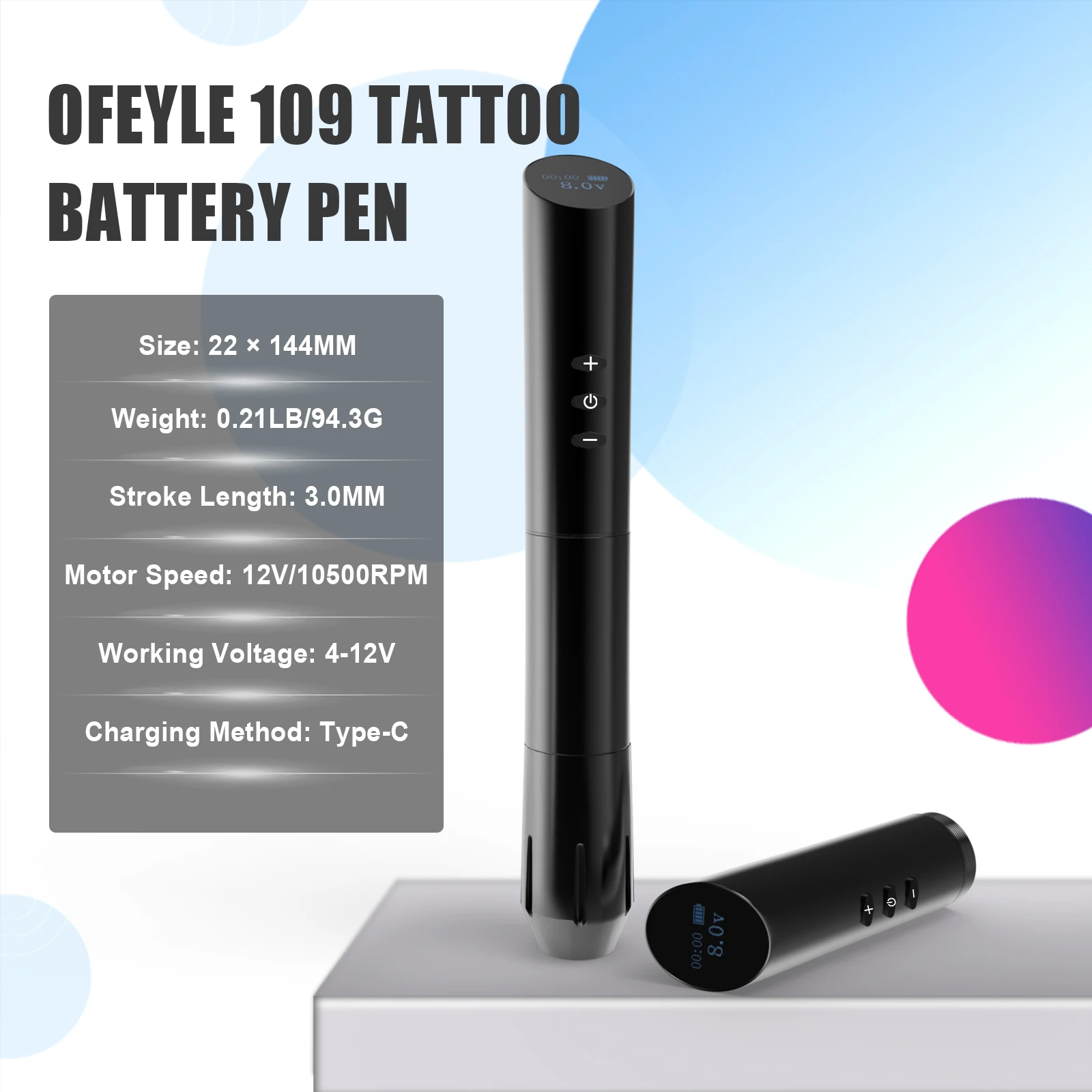 

Беспроводная тонкая роторная тату-машинка с бесщеточным мотором и цифровым дисплеем для перманентного макияжа, для художников