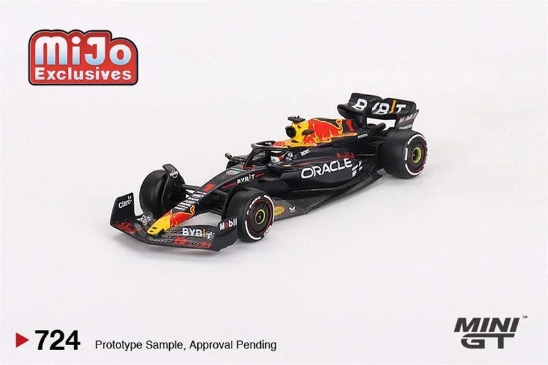 **Przedszamówienie** MINI GT Opakowanie blistrowe 1:64 Oracle RB Racing RB19 # 1 Max / # Odlewany model samochodu Sergio 2023 F1