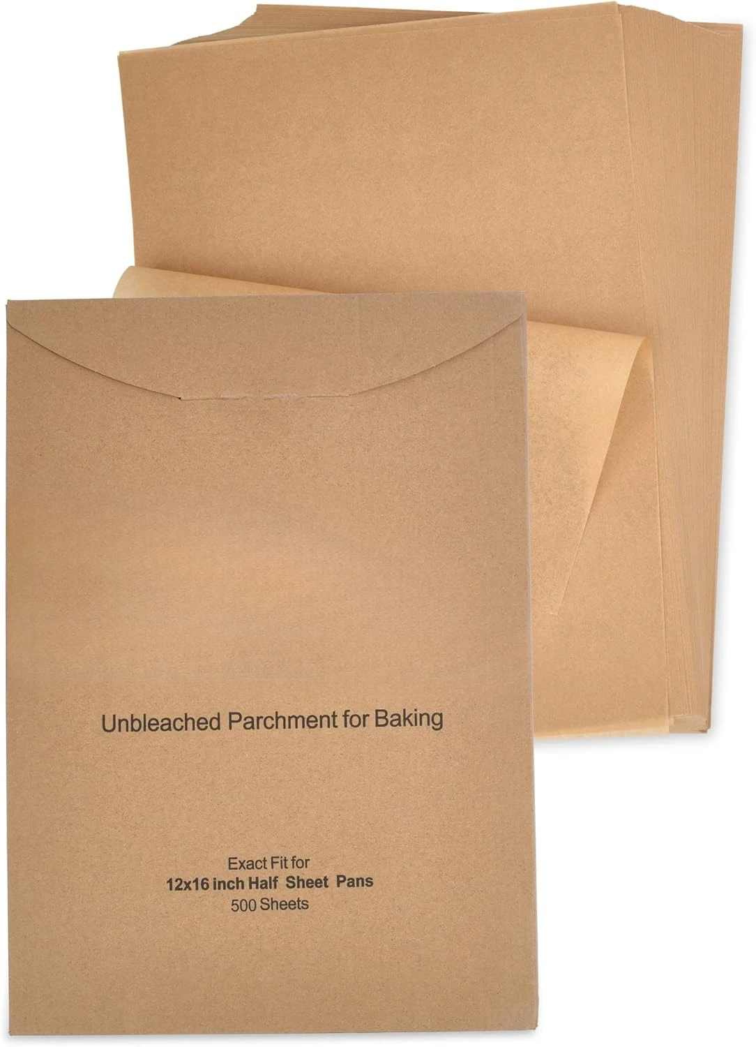 Parchment Paper Sheets 12x16 (500 sheets) for Baking - Unbleached Chlorine-free High Heat Non-Stick Pre-Cut Parchment Paper