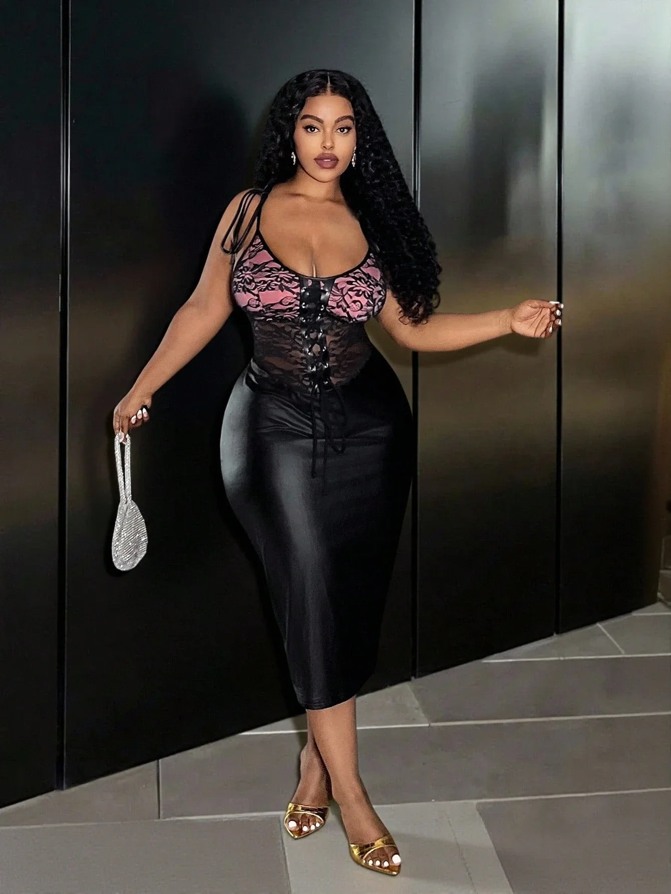 

Plus Size Women Black Sheer Off-Shoulder Bohemian Maxi Dress For Festival Party Formal Occasion