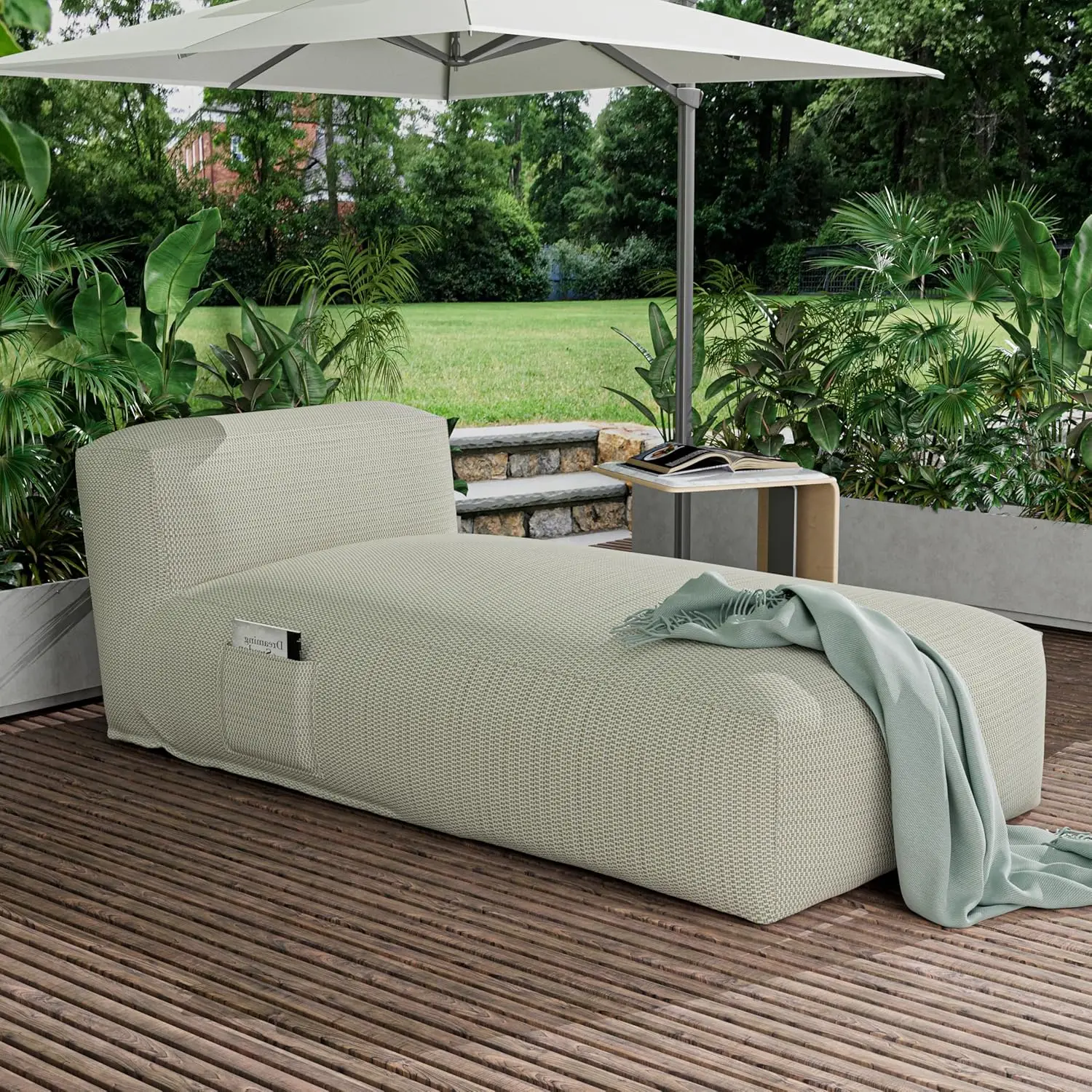 Outdoor Bean Bag Lounger Chair, Big Comfy Outdoor Daybed for Sunbathing and Tanning - Water-Resistant Patio Chaise, Customized