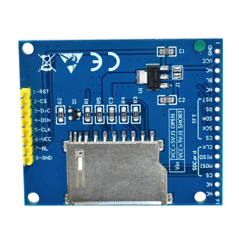 Módulo de exibição LCD com soquete Power IC SD para Arduino, Serial, SPI, TFT, Adaptador PCB, 1.8 ", 128x160