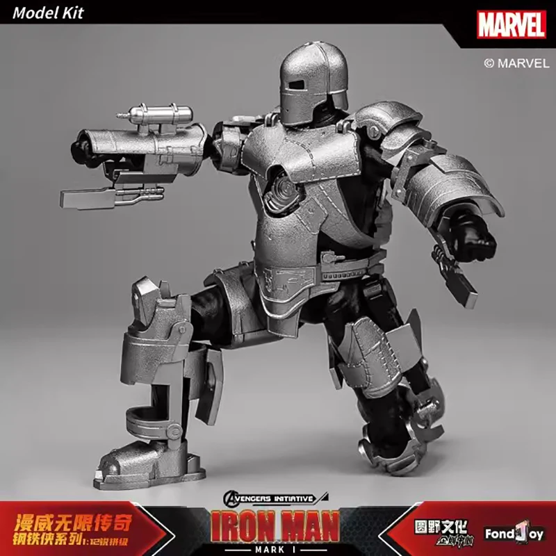Marvel Iron Man MARK1 Models Kit Fondjoy 1/12 Infinity Saga The Avengers MK1 Mecha Assembly Action Figure Joint Movable Kids Toy