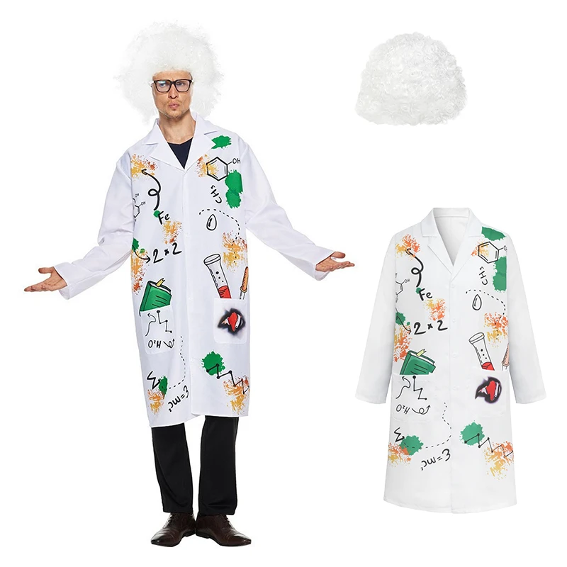 عالم مجنون تأثيري هالوين العلوم الوحش المهنية اللعب زي هالوين أداء الكبار #5