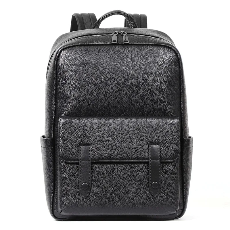 High Quality Genuine Leather Men\'s Backpack Large Capacity Laptop Bag School Backpack Male Shoulder Bag Leather Travel Backpacks