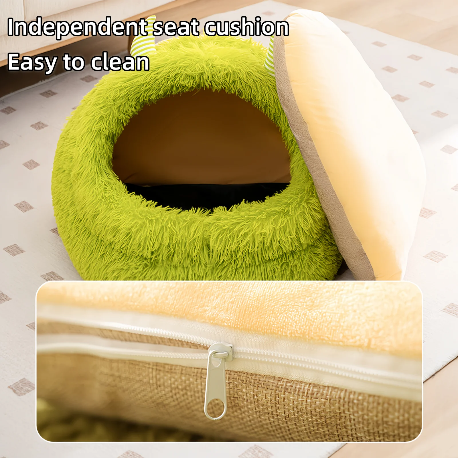 Calming Dog Bed Cat Beds for Indoor Cats Fluffy Dog Beds for Medium Dogs Anti-Anxiety Plush Dog Bed Machine Washable Pet Bed