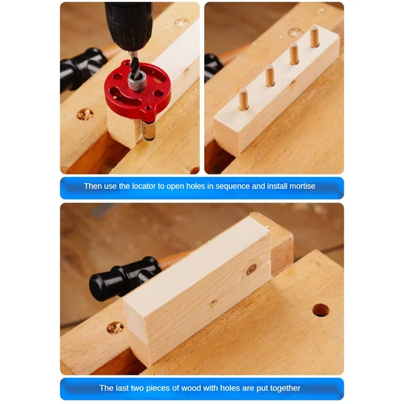 

ABBN-Vertical Doweling Jig Woodworking Hole Puncher Self-Centering Drill Guide Locator For Furniture Connection Tools, Durable
