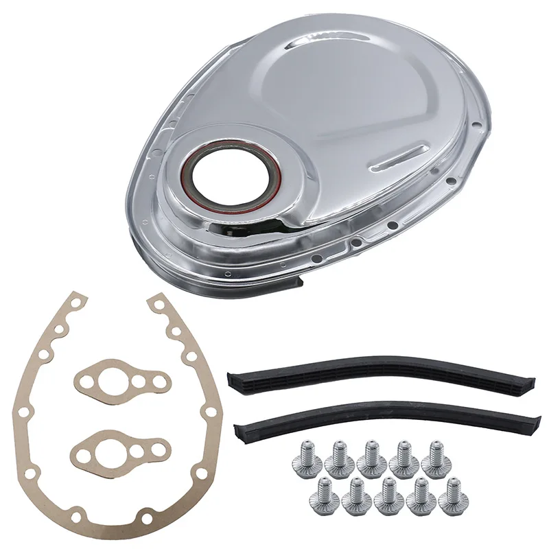 Комплект крышек цепи ГРМ из полированного алюминия SBC подходит для SB Chevy 283 305 327 350 383 400 автомобильных запчастей