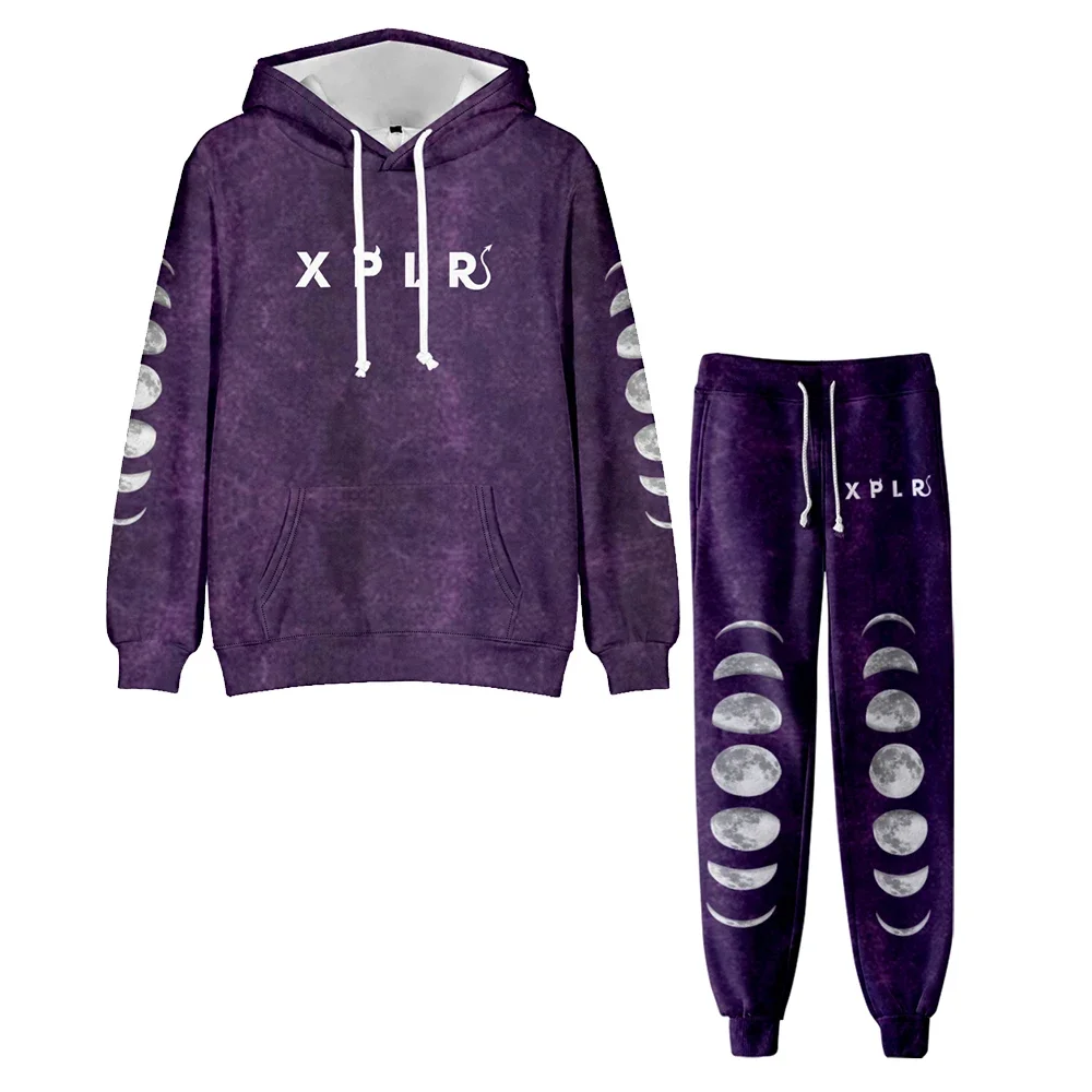 

XPLR Hell Week 22 Cloud Men's Sportswear Sets Sam and Colby Casual Tracksuit Two Piece Set Sweatshirt and Sweatpants 2pcs suit