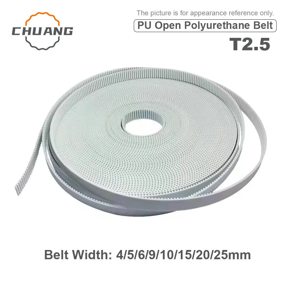 

Trapezoid T2.5 Open synchronous Timing belt width 4mm/5mm/6mm/9mm~25mm Polyurethane steel open Belt pulley 3D printer customizab