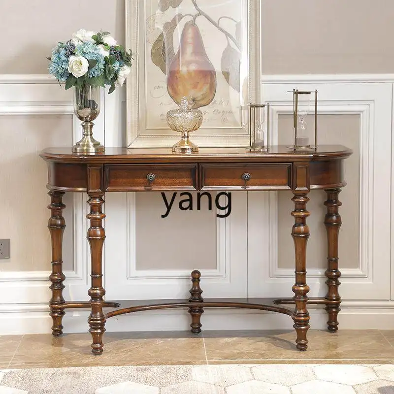 

LMM American solid wood entrance table entrance cabinet living room side table