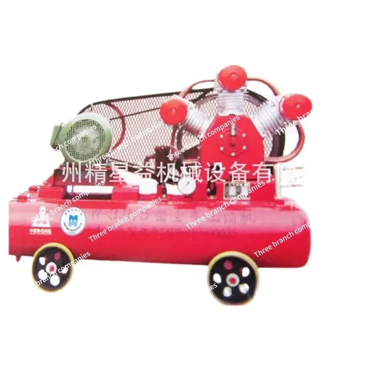 Direct Sales Red Five Ring Diesel Air Compressor W-1.8/5 Movable Diesel Piston Air Compressor