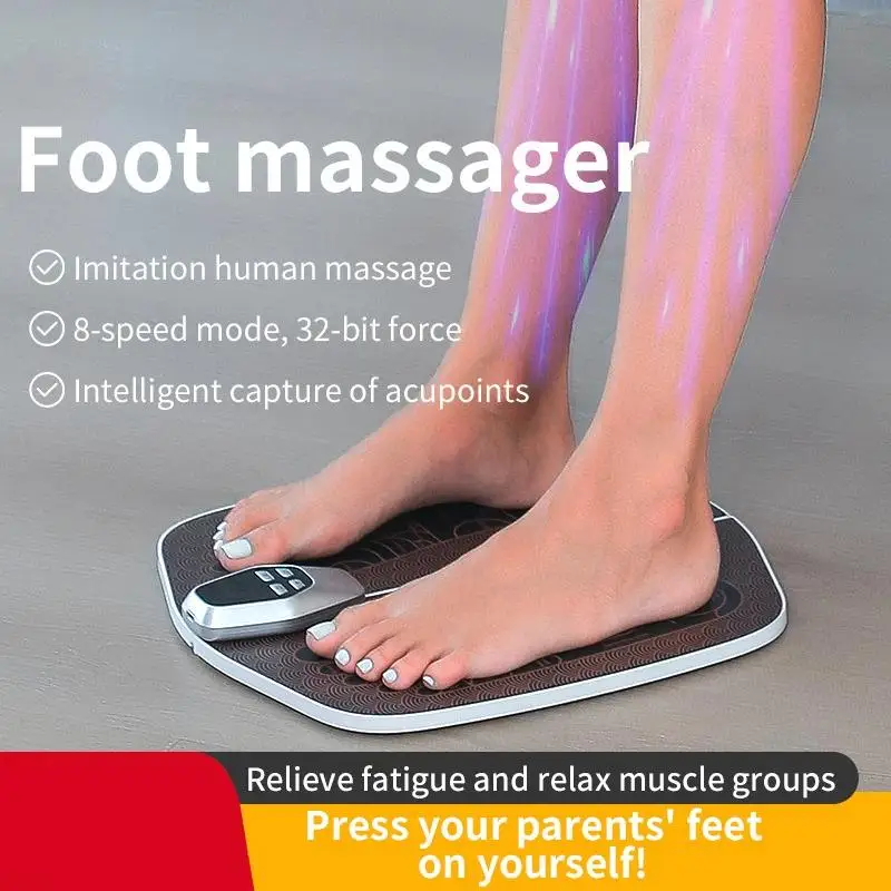 1 Set Foot Relaxation Massager Foot Massage Mat Foldable EMS Electric Foot Massage Pad For Home Use