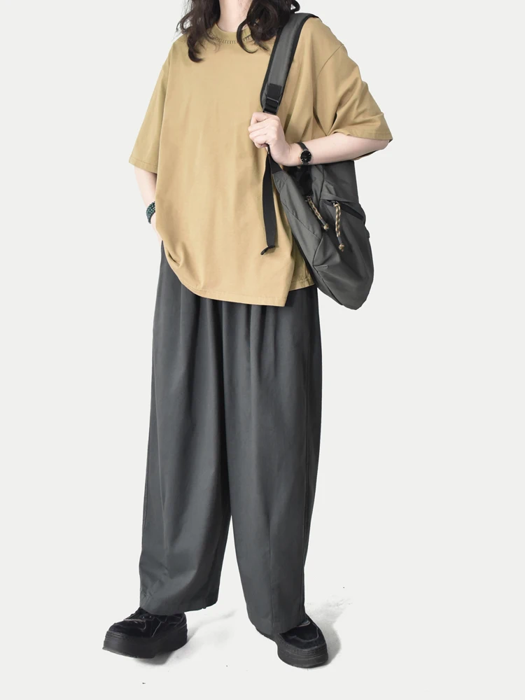 

Свободный хлопковый футболка-поло с круглым вырезом, повседневный, весна-лето, цветной, средней длины, художественный, универсальный, свободный топ