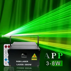 8W aplikacja światła scena dyskoteki 3W 4W 5W 6W wesele promień Devic DMX512 klub nocny DJ 3D animacja świąteczna projektor laserowy