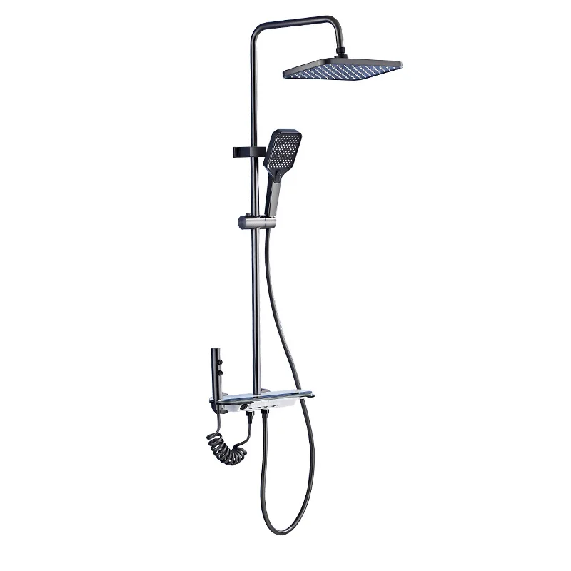 Piano Key Shower Shower Set Pressurized Shower High-end Genuine Water Gun Gray Bath