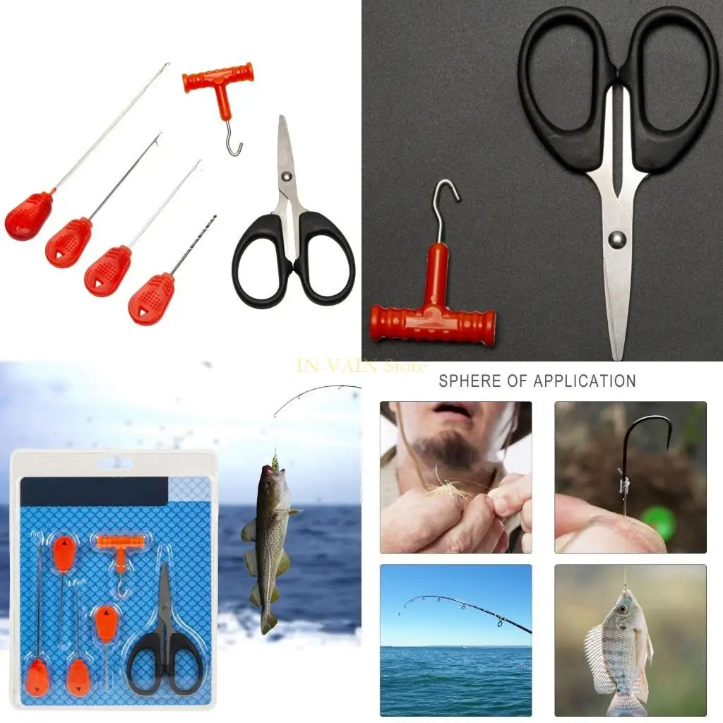 M5TC 6 قطعة الطعوم إبرة سمك الشبوط الصيد الطعوم هوك إبرة دودة عراف ملحقات صيد سمك