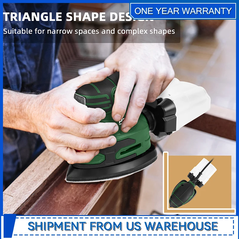 Lijadora de detalles Lijadora de ratón de 13000 RPM 1.6A Lijadoras de palma eléctricas con caja de recolección de polvo de papel de lija de 15 piezas para espacios apretados