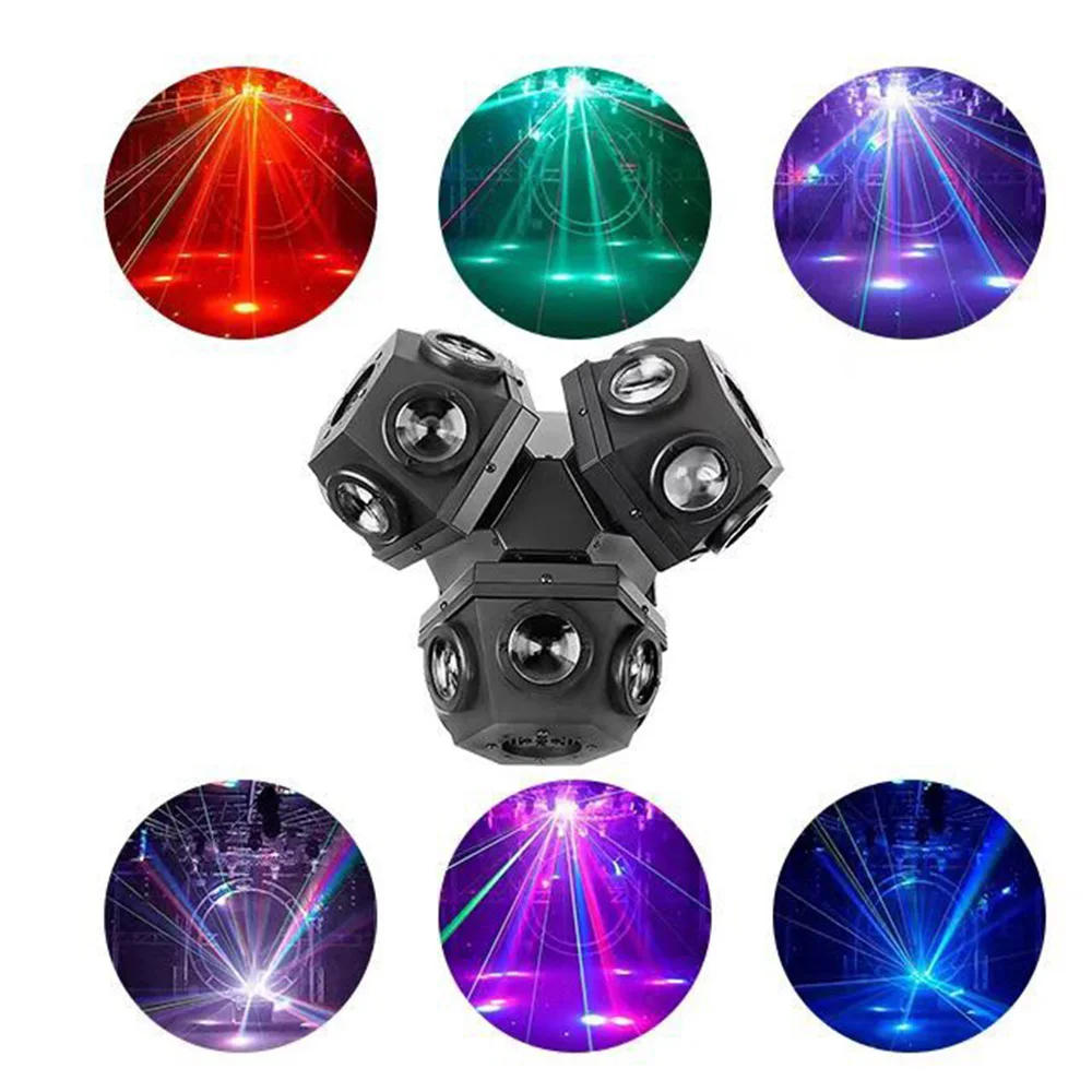 18x10w RGBW 4in1 LED Beam Moving Head Light 3 Heads Beam with RGB Laser Stage Lighting Projector DMX DJ Disco Bar Party Lights