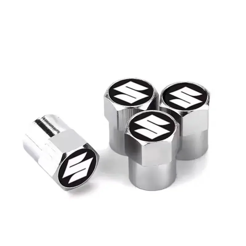 4pcs Metal Car Wheel Tire Valve Caps Stem Case Covers For Suzuki Jimny Grand Baleno Vitara Sx4 Swift Alto Car Accessories