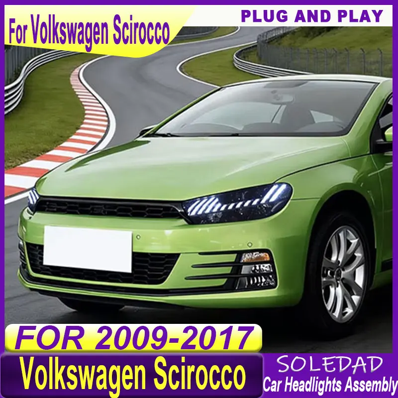Car LED Headlight For Volkswagen Scirocco 2009-2017 DRL Brake Turn Signal Lamp Assemblies Auto lighting Plug and Play