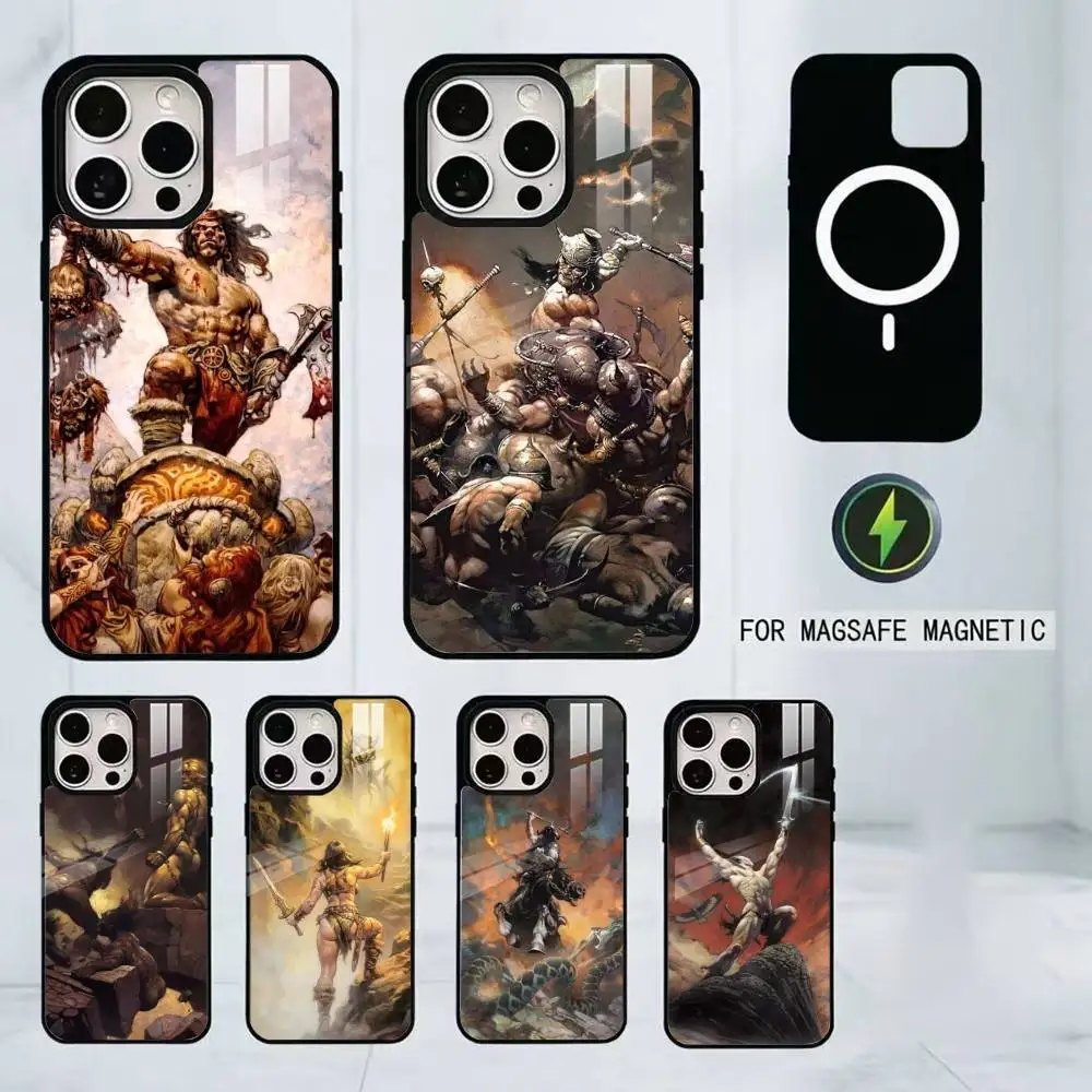 

The Art of Frank Frazetta Phone Case For iPhone17,16,15,14,13,12,11 Plus,Pro Magnetic with Magsafe Wireless Charging