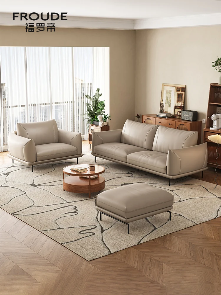 LH Living Room Leather Inline Sofa Combination Modern Simple Double Soft Sofa Furniture