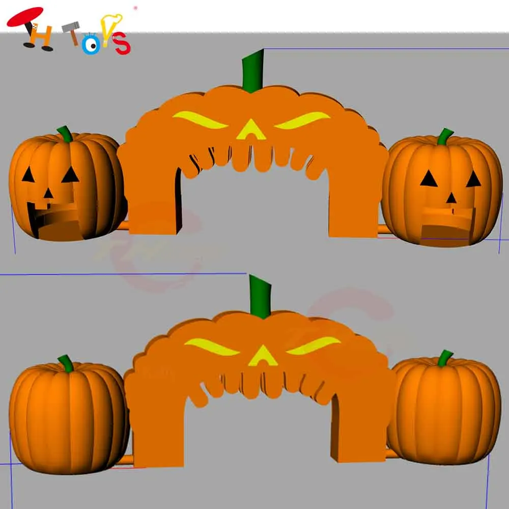 

12m/15m/20m Customize Inflatable Pumpkin Arch with Snack Booth Tent New Design Inflatable Archway for Halloween Carnival Party
