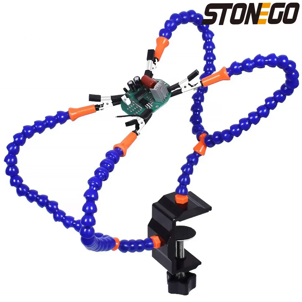 

STONEGO 1 Set Plastic Table Clamp Soldering Iron Holder PCB Fixture Helping Hands Soldering Station Welding Repair Tools