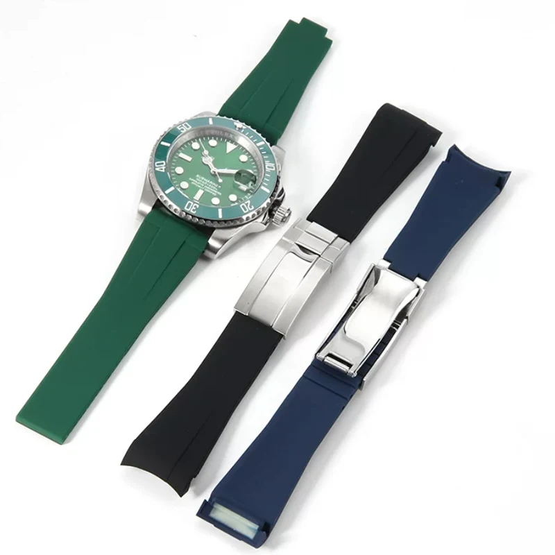 Silicone Watch Strap for Rolex Submariner DAYTONA GMT Yacht-Master 21mm 20mm Sport Rubber Band Smart Replacement Watch Bracelet