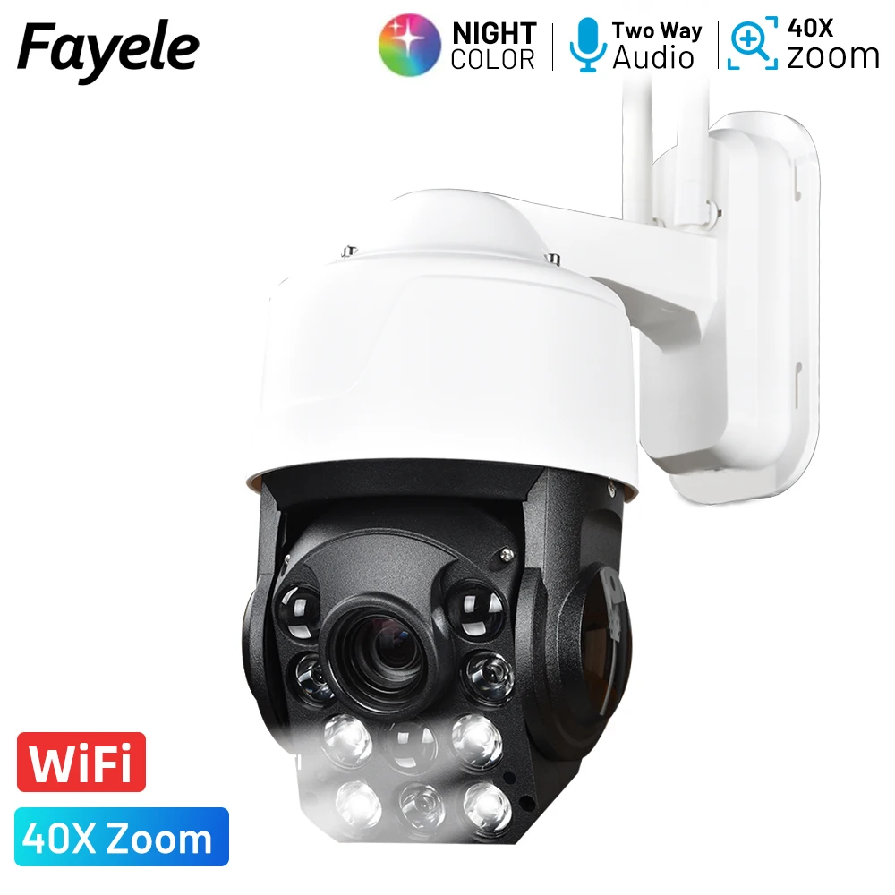 Outdoor Wifi PTZ Camera 40X Zoom 2way Audio Color Night Vision Human Auto Tracking Home Security Speed Dome Wireless IP Camera