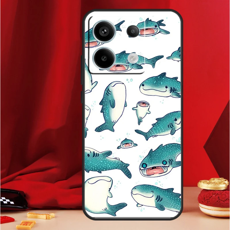 고래 상어 Funda Xiaomi Redmi 13C 12 9C 10C 12C Redmi 참고 13 9 10 11 12 Pro 9S 10S 11S 12S 케이스