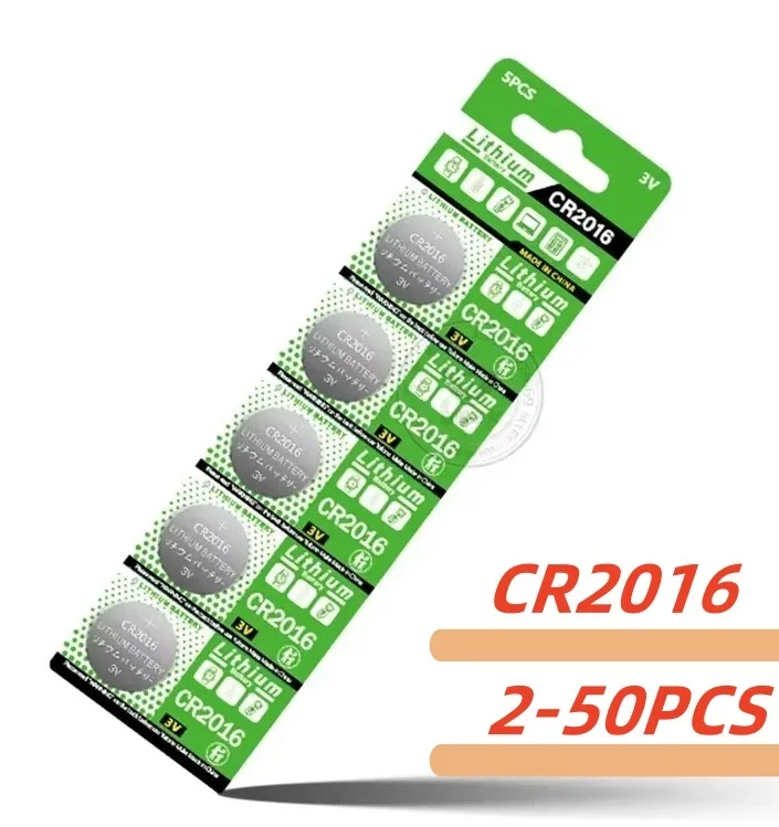 

2-50PCS CR2016 Button Coin Cell CR 2016 DL2016 ECR2016 BR2016 3V Lithium Battery For Watch Car Key Remote Computer Motherboard