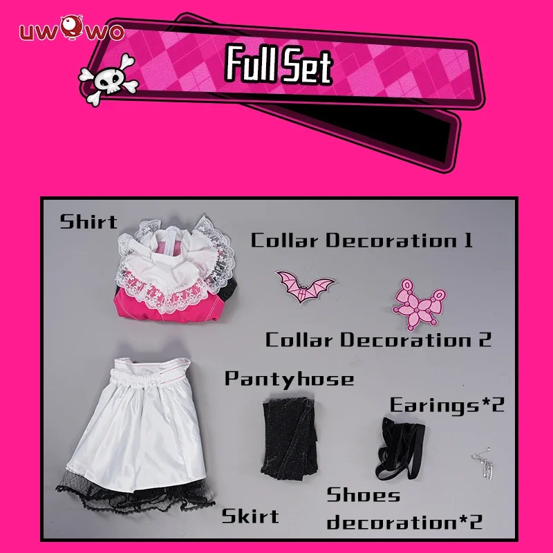 IN STOCK Monster High: Costume Cosplay Draculaura vestito rosa Vampiree Anime costumi di Halloween Cosplay femminile